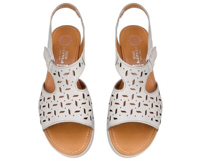Foto 7 | Foto 7 | Sandalia Enco Footwear Beige Piel Genuina Plataforma 4.5 Cm Con Velcro Ajustable Para Mujer