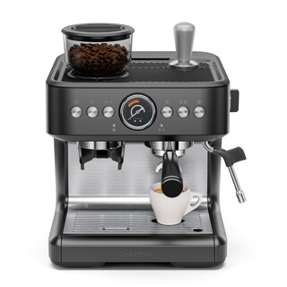 Foto 1 | Foto 1 | Máquina de Expreso Chefman Negra Crema Deluxe con Doble Caldera y Molino Integrado con 30 Ajustes