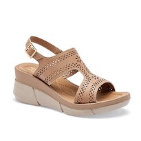 Maxim Sandalia Cuña Para Mujer Beige Cod 140611-e