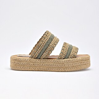 Foto 6 | Foto 6 | Lady One Sandalia Plataforma Para Mujer Beige Verde Cod 140505-e