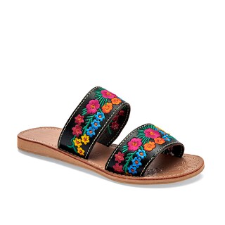 Foto 1 | Foto 1 | Mora Tierra Sandalia Artesanal Piel Para Mujer Negro Multicolor Cod 140452-e