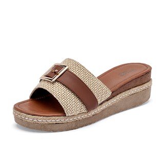 Foto 1 | Foto 1 | Queen Sandalia Cuña Para Mujer Beige Café Cod 140780-e