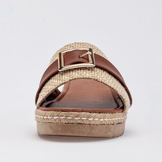 Foto 3 | Foto 3 | Queen Sandalia Cuña Para Mujer Beige Café Cod 140780-e