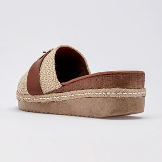 Foto 4 | Foto 4 | Queen Sandalia Cuña Para Mujer Beige Café Cod 140780-e