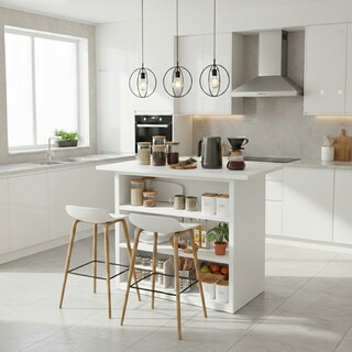 Foto 6 | Foto 6 | Mesa Despensero Multiusos Aura Hogare Con Repisas Blanco