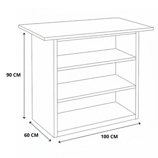Foto 7 | Foto 7 | Mesa Despensero Multiusos Aura Hogare Con Repisas Blanco