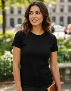 Foto 4 | Foto 4 | Playera Casual De Dama Brush Manga Corta Moderna Genérica Modelo 3231 Negro Talla Ch