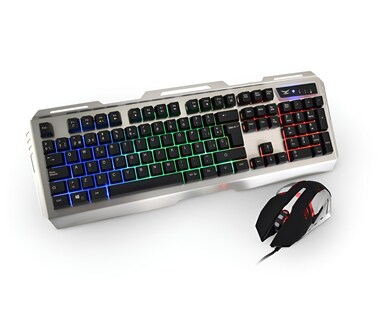 Foto 4 | Foto 4 | Kit Gamer de Teclado y Mouse Naceb Na-0911 Alámbrico USB Gris Español