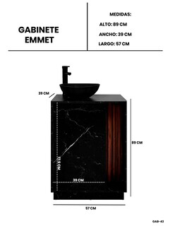 Foto 6 | Foto 6 | Gabinete para Baño Decomobil Negro con Ovalín y Llave Mezcladora