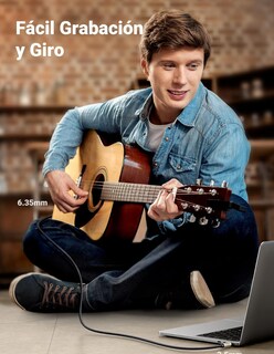 Foto 7 | Foto 7 | Cable Ugreen Audio Estéreo 3.5 mm (aux) a 6.35 mm (p10) 1 m Reforzado Hi-Fi