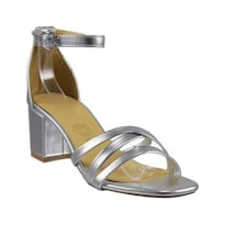 Zapatilla La Caprichosa Iris Plateado Tacón Cuadrado para Mujer