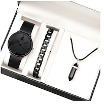 Kit Reloj Minimalista de 3 Piezas A La Moda Modelo negro