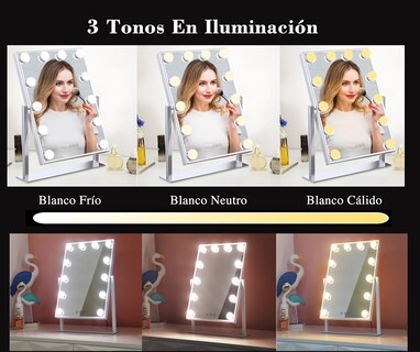Foto 8 | Foto 8 | Espejo Vintage con 12 Luces LED Ajustables