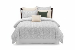 Cubre edredón Con Relleno Dalfiori Usui Gris Queen Size