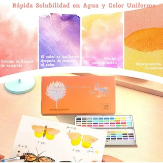 Foto 2 | Foto 2 | Set de Acuarelas 128 Colores con Libro A5 y Rotuladores