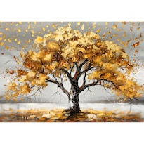 Cuadro Decorativo Planta 20x30cm Bosque Dorado Impreso