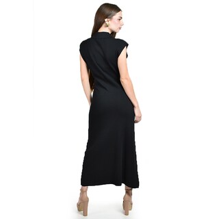 Foto 3 | Foto 3 | Vestido Roman Fashion Negro Corte Midi con Drapeado para Mujer