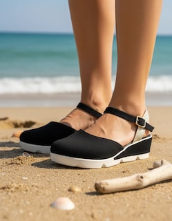 Foto 2 | Foto 2 | Sandalias Golden Shoes 2222 Negro Plataforma Mujer