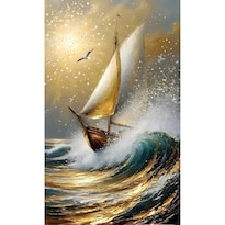 Cuadro Decorativo Paisaje 90x122cm Velero