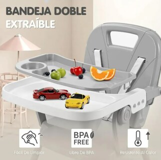 Foto 2 | Foto 2 | Silla Alta Para Bebé Ajustable Con Charola Estructura Metálica Modelo Gris