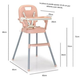 Foto 4 | Foto 4 | Silla Alta Para Bebé Ajustable Con Charola Estructura Metálica Modelo Gris