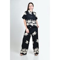 Conjunto Roman Fashion Negro con Bordado para Mujer 2 Piezas