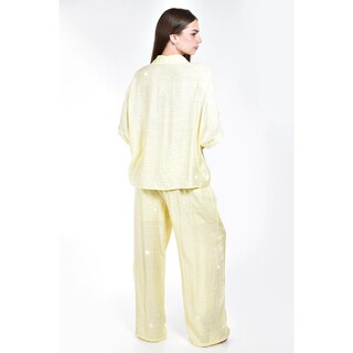 Foto 3 | Foto 3 | Conjunto Roman Fashion Amarillo Con Brillo Para Mujer 2 Piezas Amarillo