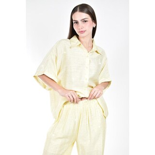 Foto 4 | Foto 4 | Conjunto Roman Fashion Amarillo Con Brillo Para Mujer 2 Piezas Amarillo