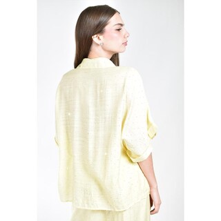 Foto 6 | Foto 6 | Conjunto Roman Fashion Amarillo Con Brillo Para Mujer 2 Piezas Amarillo