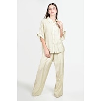 Conjunto Roman Fashion Beige con Brillo para Mujer 2 Piezas