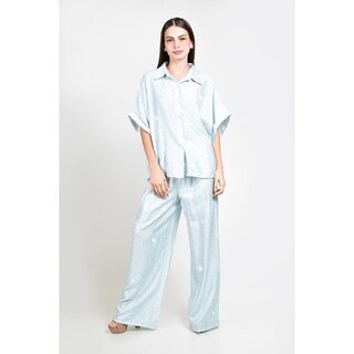 Foto 1 | Foto 1 | Conjunto Roman Fashion Azul Cielo Con Brillo Para Mujer 2 Piezas Azul Cielo