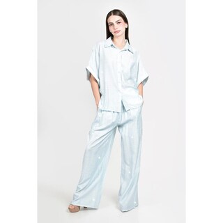 Foto 4 | Foto 4 | Conjunto Roman Fashion Azul Cielo Con Brillo Para Mujer 2 Piezas Azul Cielo