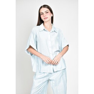 Foto 5 | Foto 5 | Conjunto Roman Fashion Azul Cielo Con Brillo Para Mujer 2 Piezas Azul Cielo