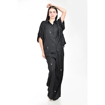 Conjunto Roman Fashion Negro Con Brillo Para Mujer 2 Piezas Negro