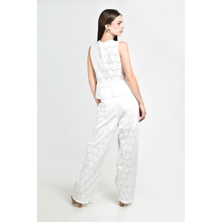 Foto 3 | Foto 3 | Conjunto Roman Fashion Blanco Con Bordado Para Mujer 2 Piezas Blanco