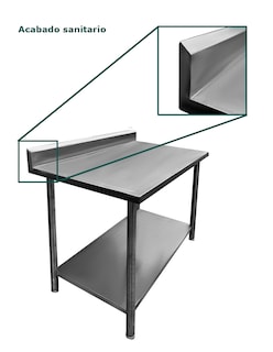 Foto 2 | Foto 2 | Mesa a Pared 120x60 Mp120x601 Gris de Acero Inoxidable Acabado Sanitario