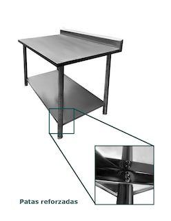 Foto 4 | Foto 4 | Mesa a Pared 120x60 Mp120x601 Gris de Acero Inoxidable Acabado Sanitario