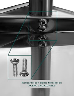 Foto 5 | Foto 5 | Mesa a Pared 120x60 Mp120x601 Gris de Acero Inoxidable Acabado Sanitario