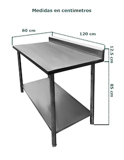 Foto 7 | Foto 7 | Mesa a Pared 120x60 Mp120x601 Gris de Acero Inoxidable Acabado Sanitario
