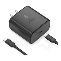 Cargador Carga Rápida Tipo C 45w Para Samsung S23 S24 S25 Negro