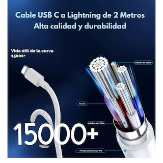 Foto 4 | Foto 4 | Cargador Para Iphone 20w + Cable 2 Metros Carga Rapida Blanco