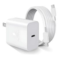 Cargador Carga Rápida Tipo C 45w Para Samsung S23 S24 S25 Blanco