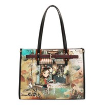 Bolsa Lonchera Nicole Lee Negro Tote Térmica Virtual Friend Ss26