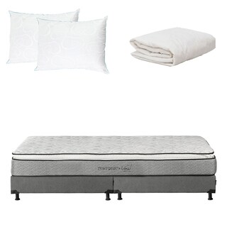 Foto 1 | Foto 1 | Colchón Restonic Vail King Size + Box Dicasa Gris Noche + 2 Almohadas Osos + Protector Ultra