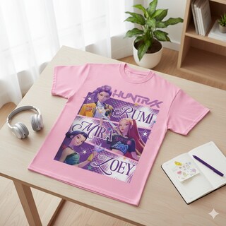 Foto 4 | Foto 4 | Playera Infantil Kpop Demon Hunters Diseño Huntrix Color Rosa Talla 10