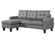 Sala Esquinera Moderna Minimalista 3 Plazas Con Chaise Gris