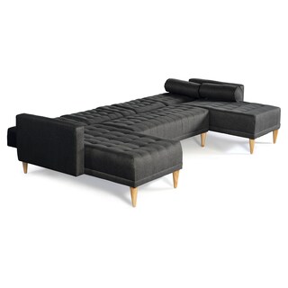 Foto 6 | Foto 6 | Sala Modular Doble Chaise Makora Brandon Con Memory Foam Y Respaldo Ajustable Lino Oxford