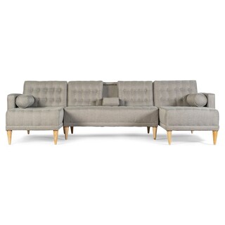 Foto 2 | Foto 2 | Sala Modular Doble Chaise Makora Brandon Con Memory Foam Y Respaldo Ajustable Lino Gris Claro