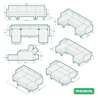 Foto 7 | Foto 7 | Sala Modular Doble Chaise Makora Brandon Con Memory Foam Y Respaldo Ajustable Lino Gris Claro