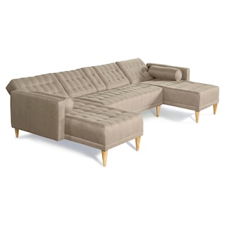 Foto 5 | Foto 5 | Sala Modular Doble Chaise Makora Brandon Con Memory Foam Y Respaldo Ajustable Lino Arena